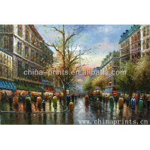 Hot Order Handmade Famous Street Cityscape Painting On Canvas For Decorative